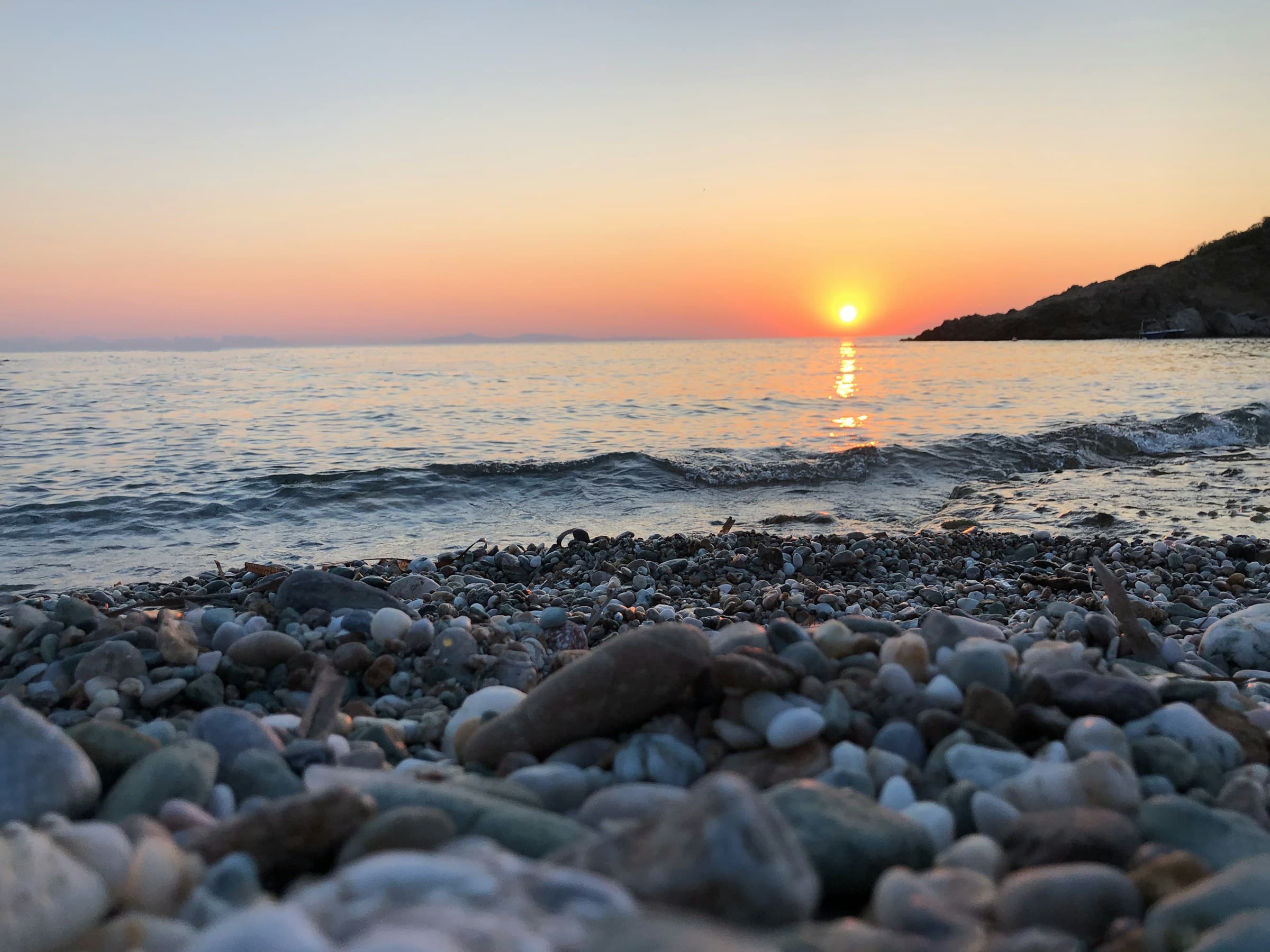 Sunset over the Athens Riviera coastline