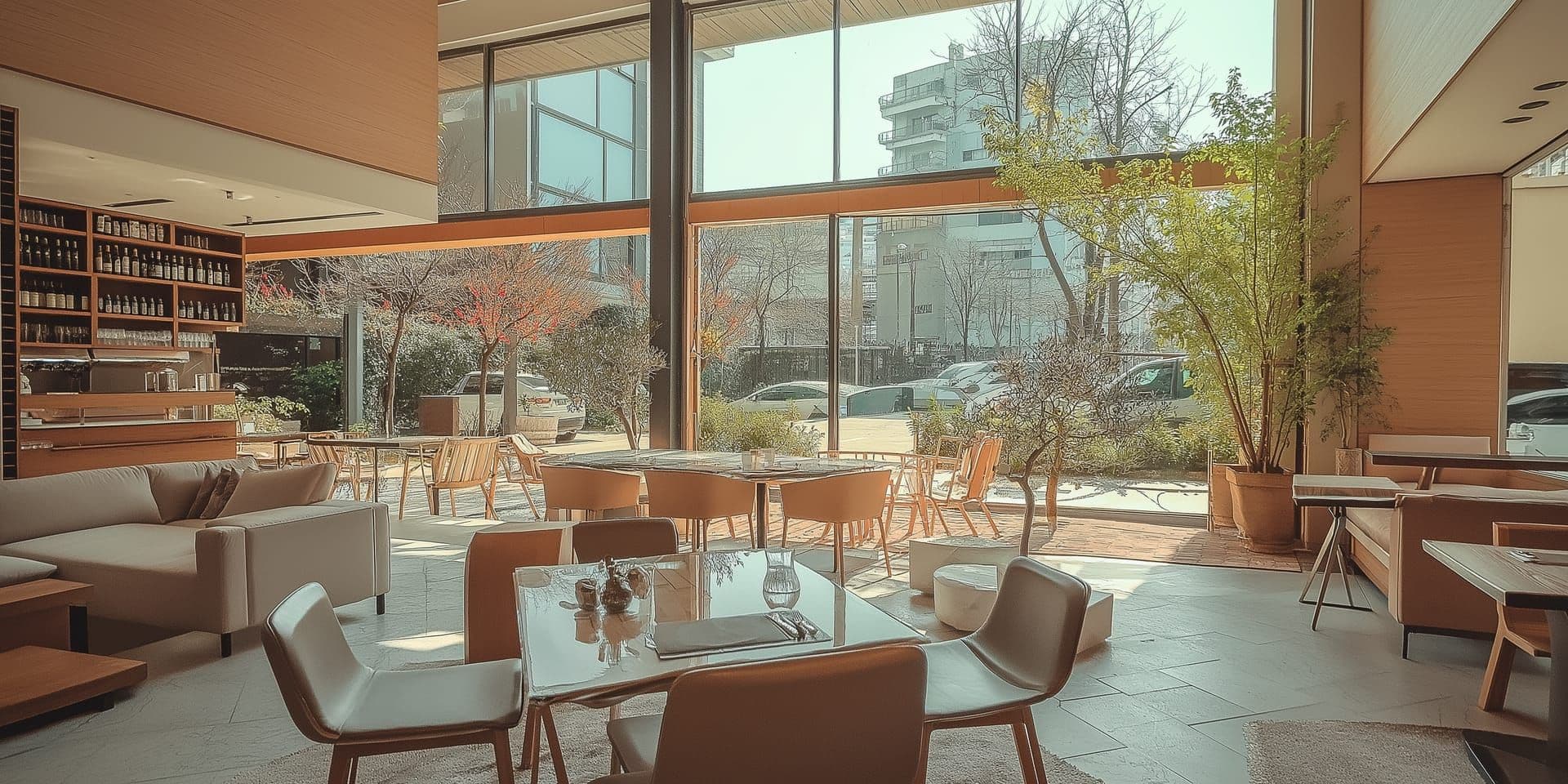 V² Development Plaza — architectural render of the on-site restaurant